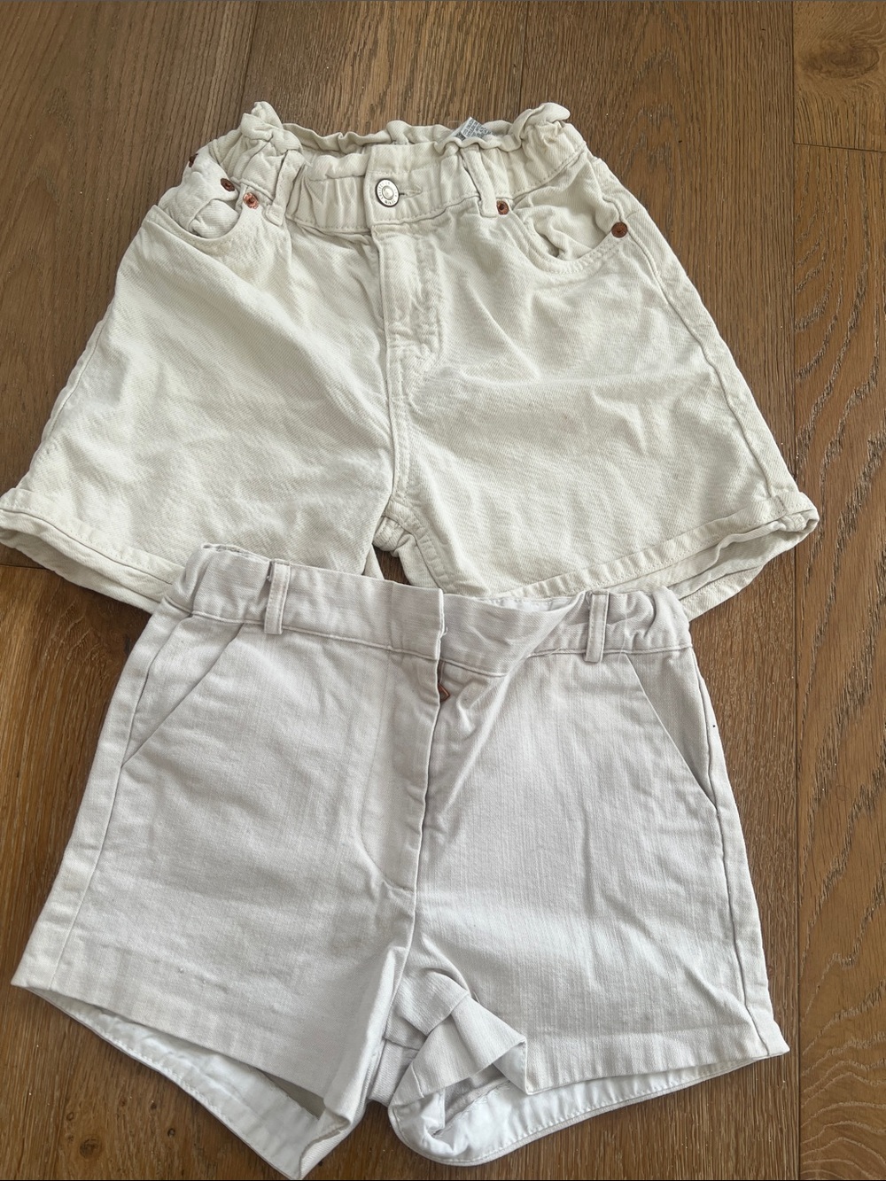 Kids Cream Cotton Shorts — Neutral Everyday Bottoms